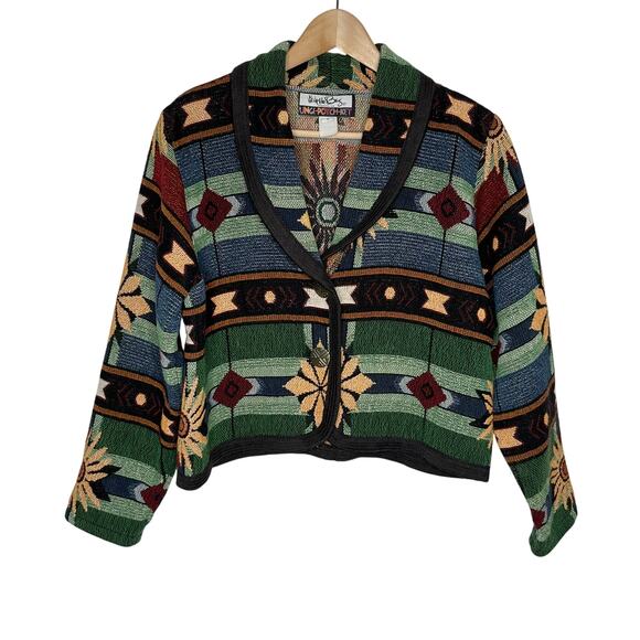 Vintage Its In The Bag Tapistry Jacket Womens Southwest Cropped Western Flower - Picture 1 of 8